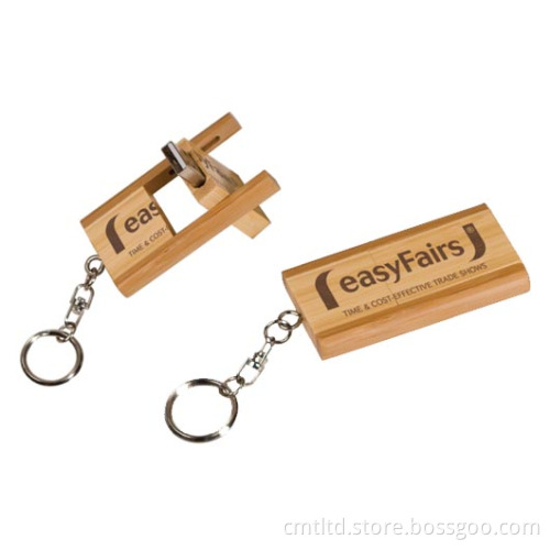 Bamboo Custom USB Flash Drive Bam Swivel Style Can Take Laser Engrave Logo (BM009)